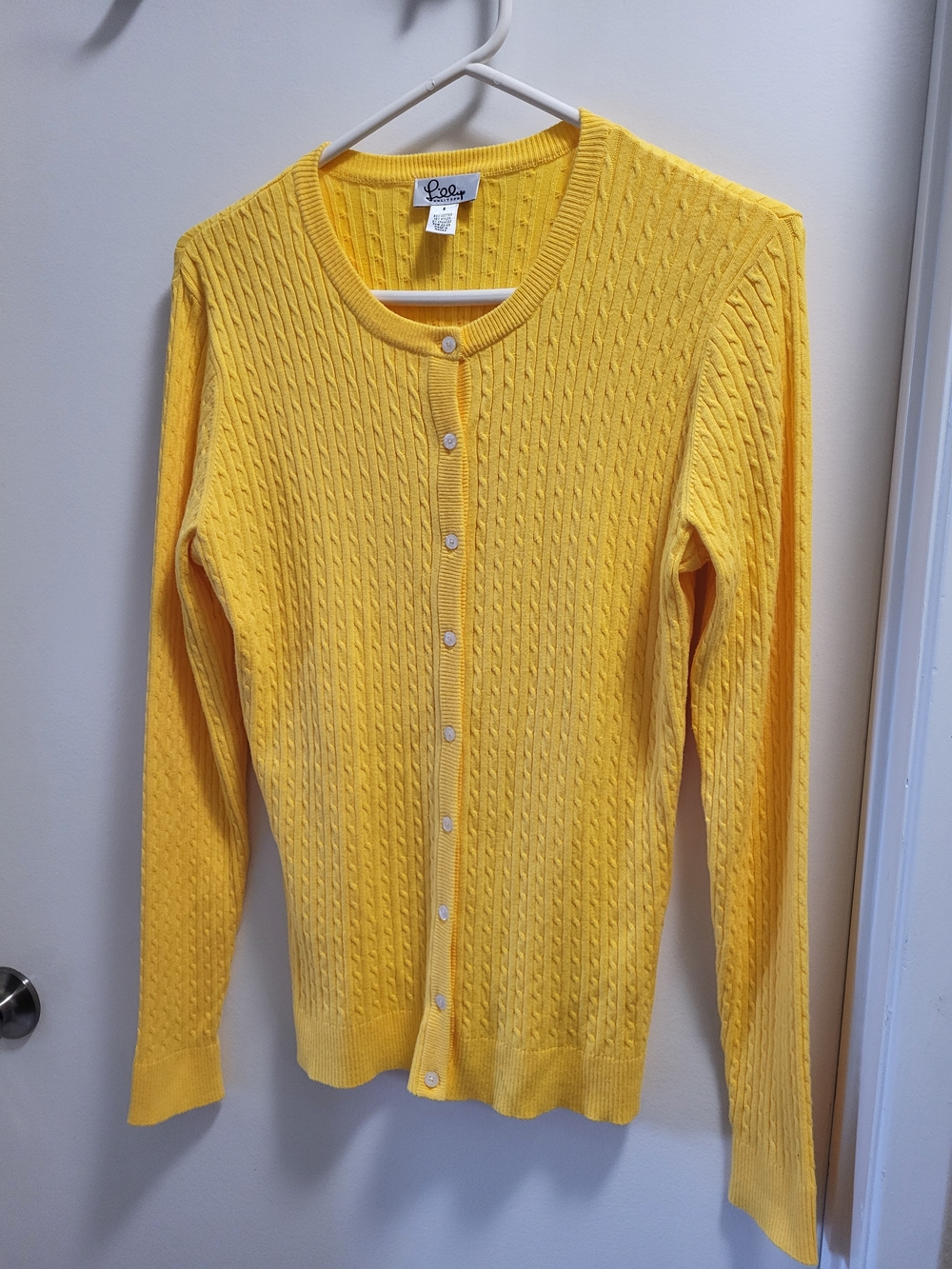 Lilly Pulitzer Dandelion Caroline Cable-Knit Button Cardigan Sweater Small